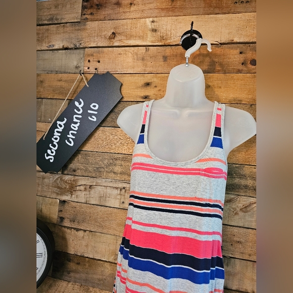 Gap Maternity Women's Stripped Pink and Blue Tank Maxi Dress Size S - Picture 3 of 13